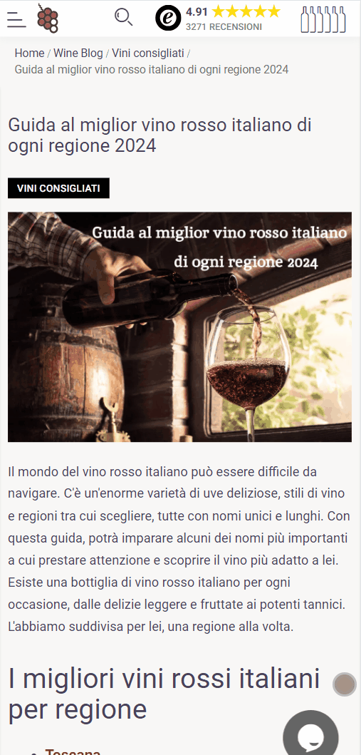 Confronto delle pagine di italvinus.it e 8wines.it