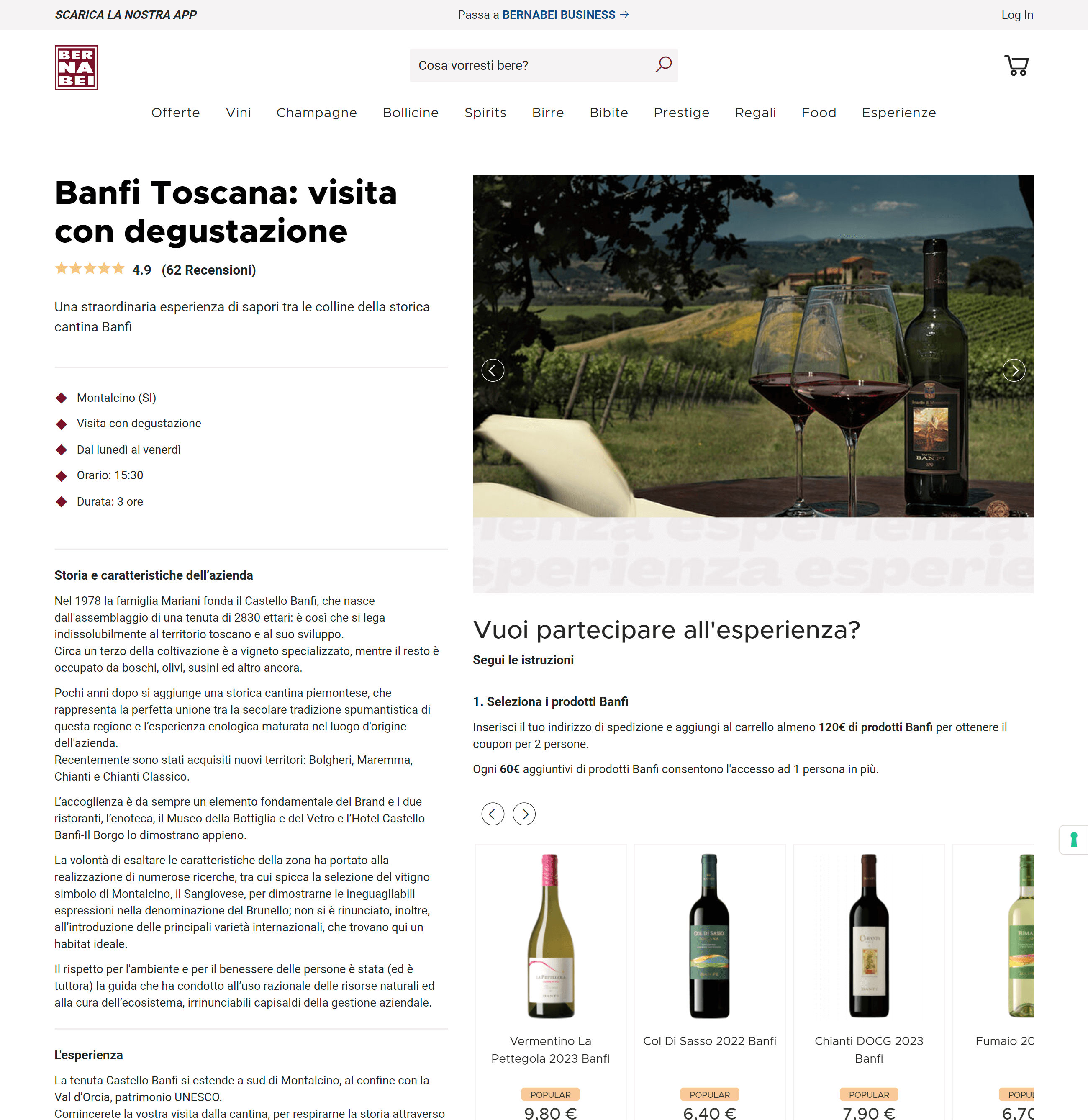 Pagina di Bernabei dedicata a Banfi